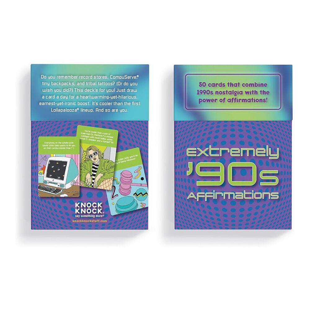 New in sealed box Knock Knock extremely 90's affirmation cards